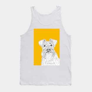 Schnauzer Dog Portrait ( yellow background ) Tank Top